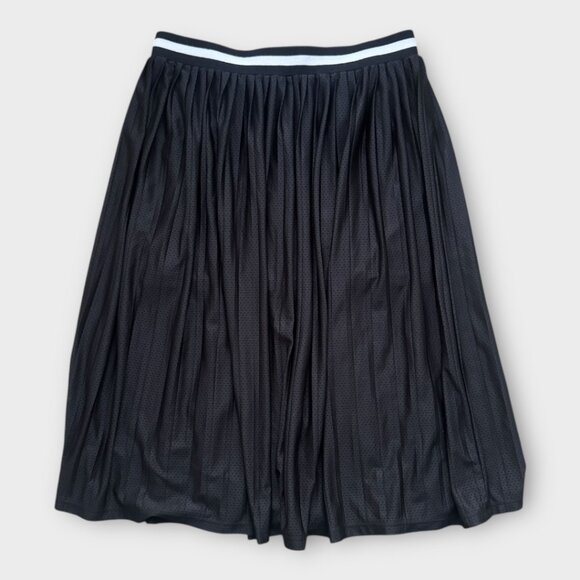 ASOS Pleated Drawstring Jersey Mesh Skirt in Black - women's 12 - Picture 2 of 5